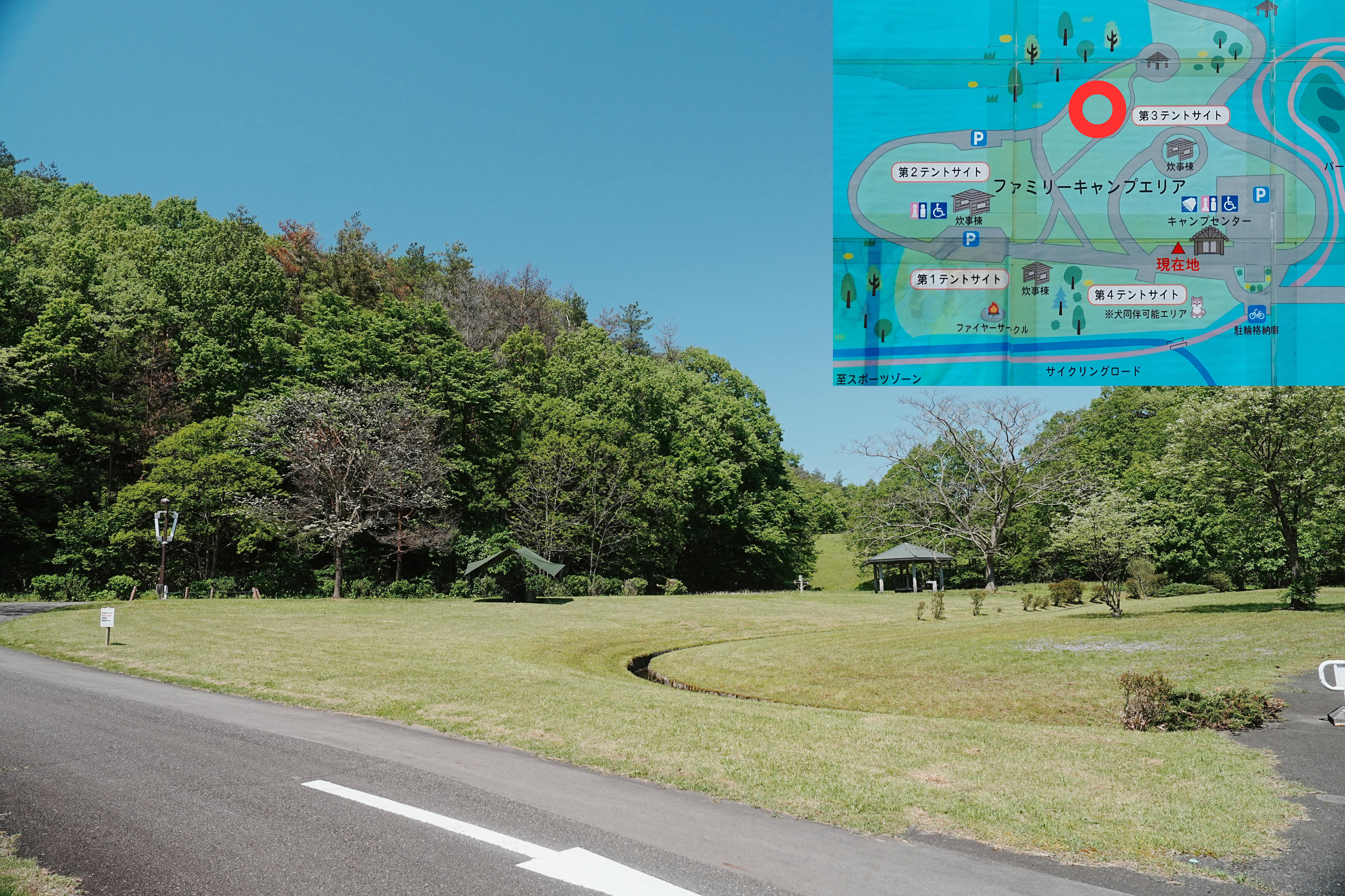 秋田県立中央公園ファミリーキャンプ場・第2サイト右上