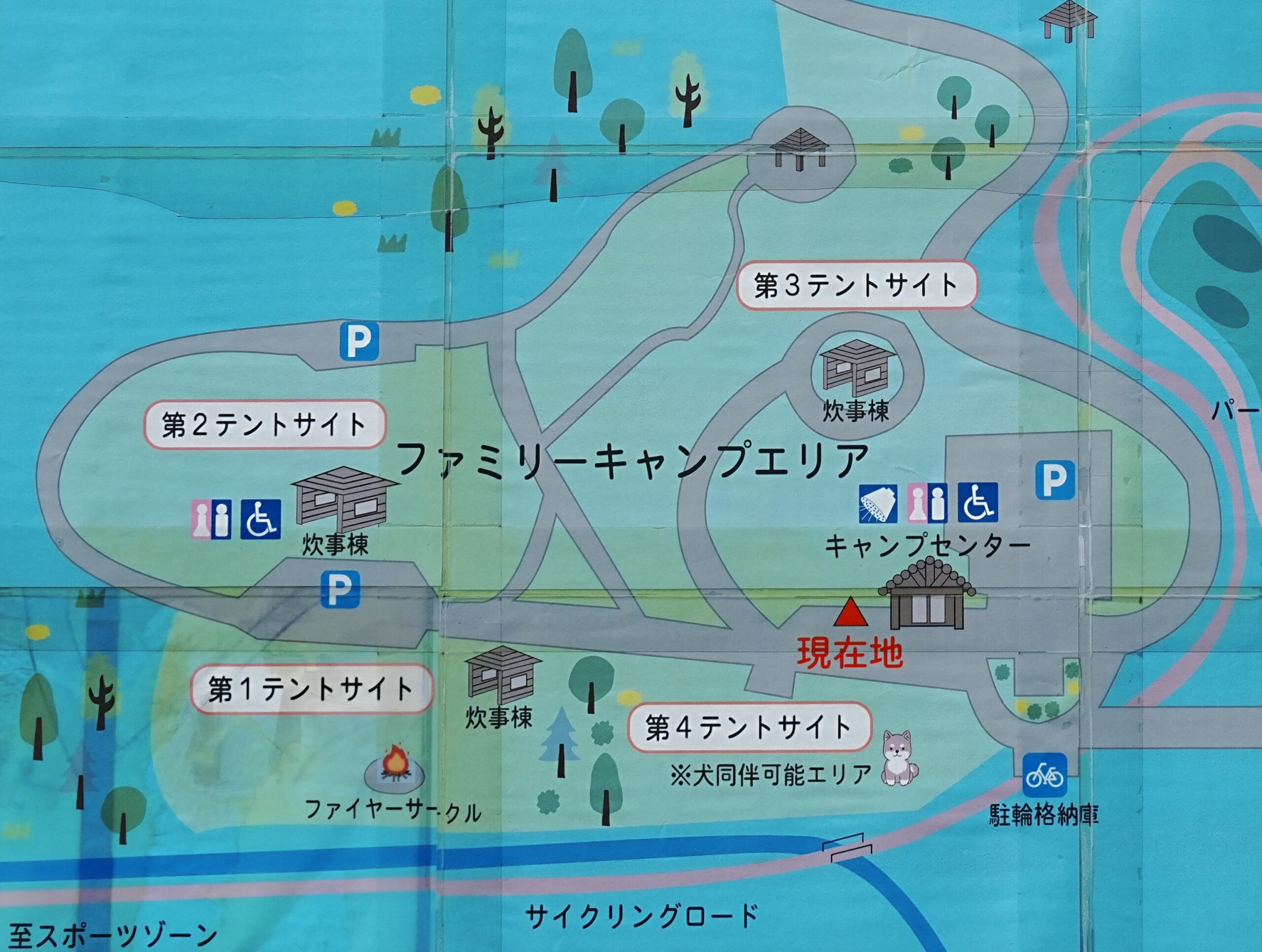 秋田県立中央公園ファミリーキャンプ場・サイトマップ