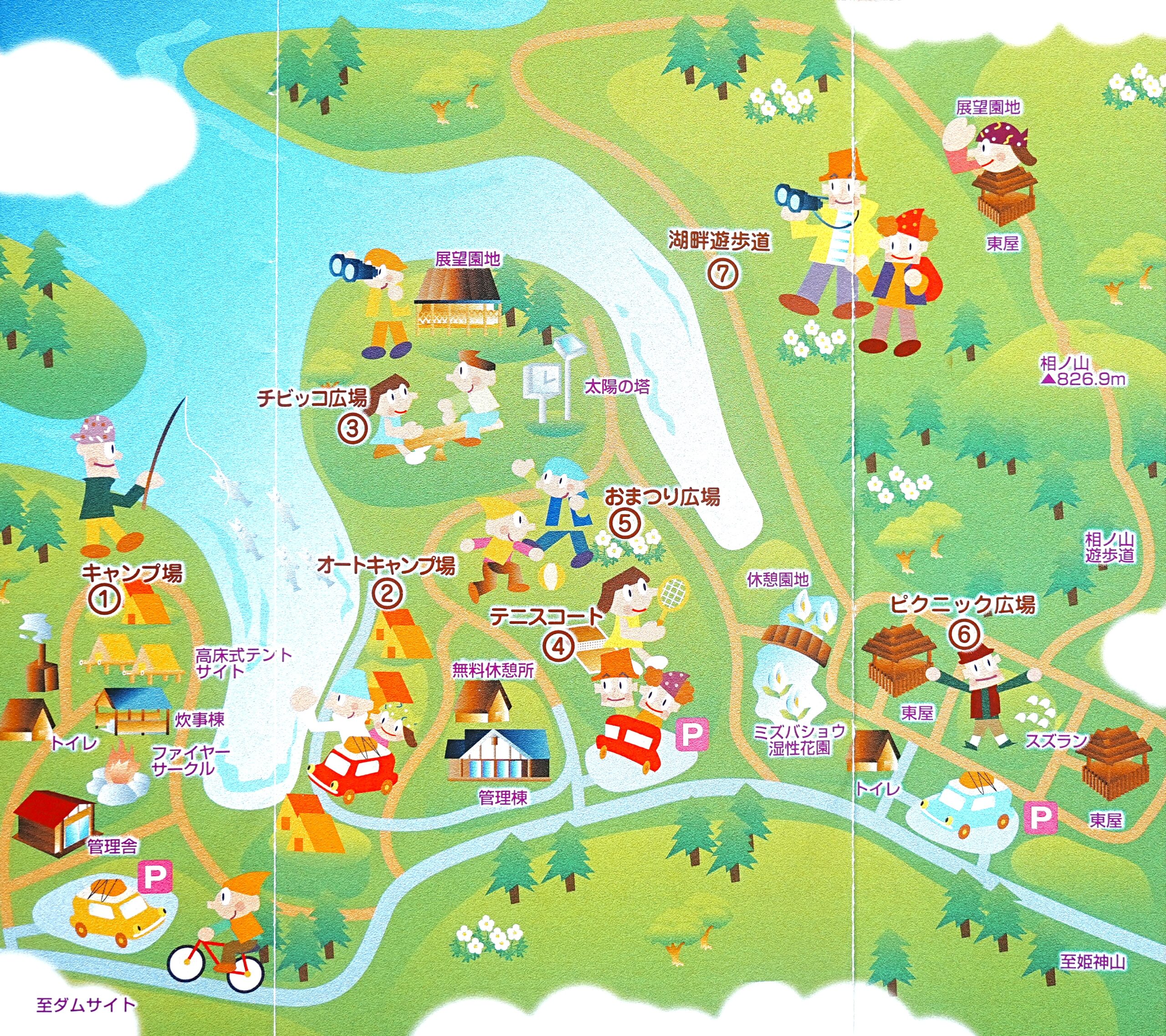岩洞湖家族旅行村キャンプ場・全体マップ
