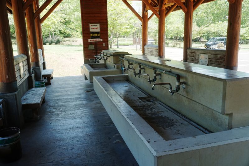 秋田県立中央公園ファミリーキャンプ場・炊事場