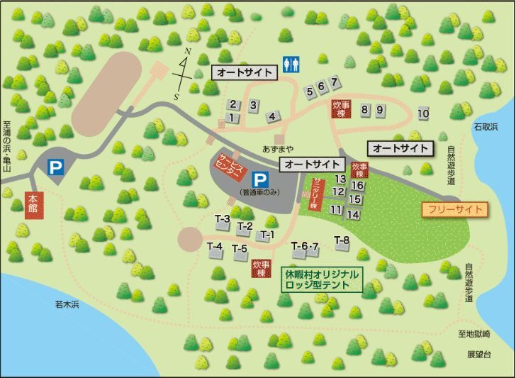 休暇村気仙沼大島キャンプ場マップ