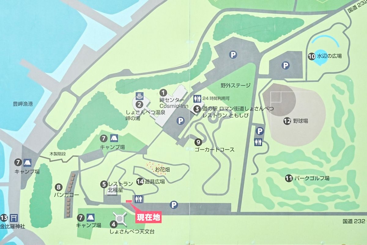 北海道・初山別みさき台公園キャンプ場 サイトマップ