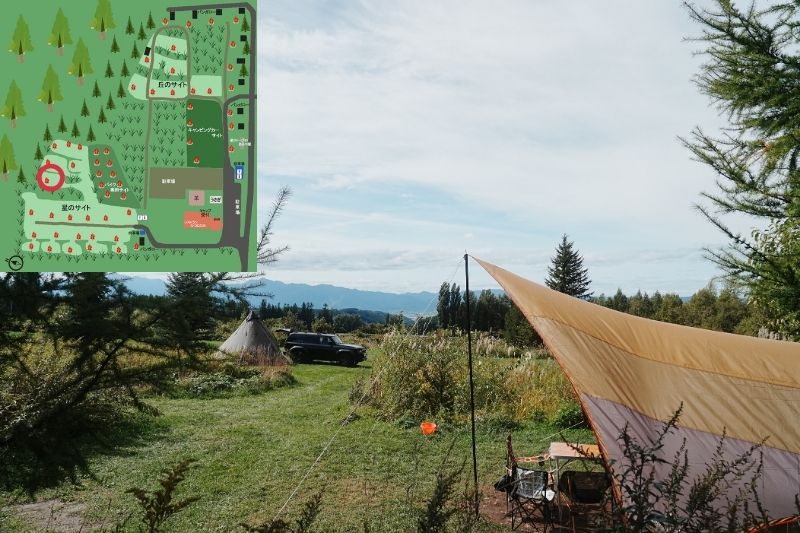 北海道・星に手の届く丘キャンプ場　星のサイト　解説７