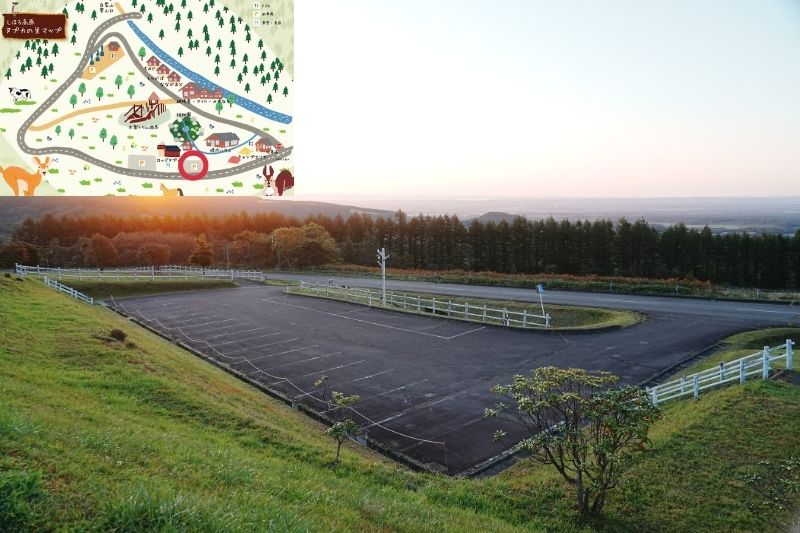 北海道・士幌高原ヌプカの里キャンプ場 第2駐車場 キャンプ場横