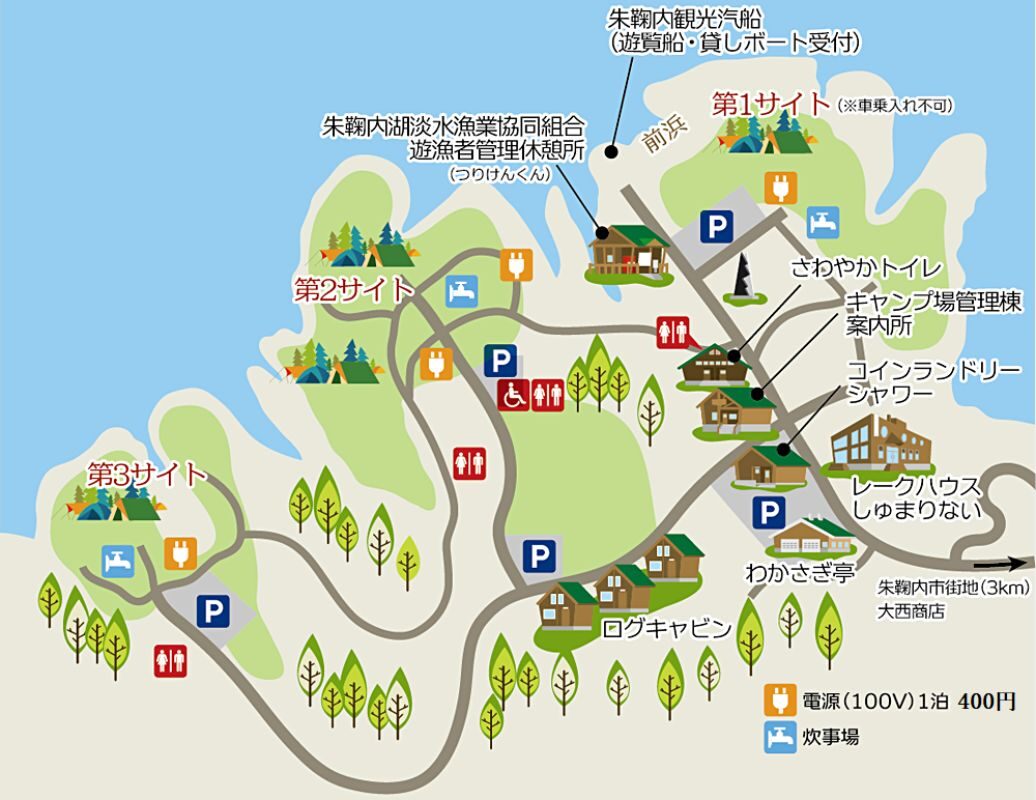 朱鞠内湖畔キャンプ場 サイトマップ