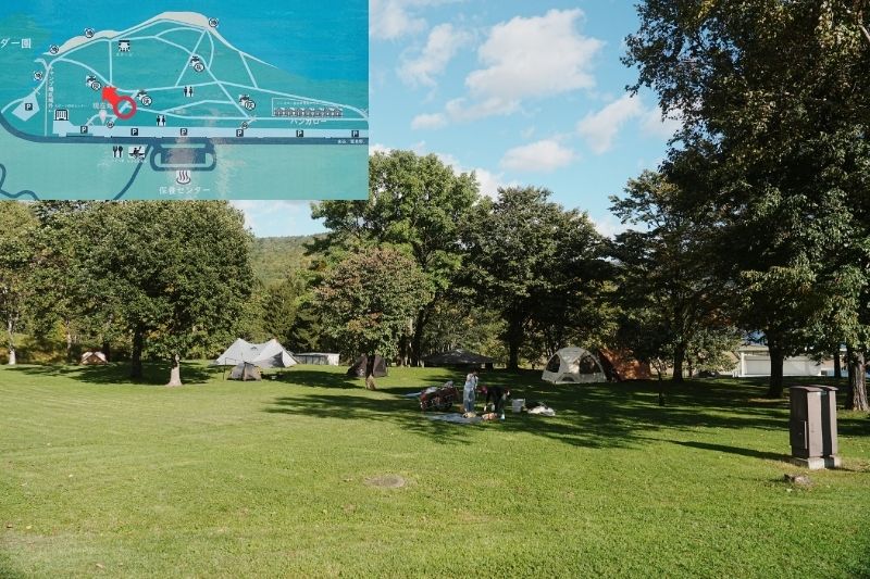 かなやま湖畔キャンプ場 サイト解説4 管理棟裏付近