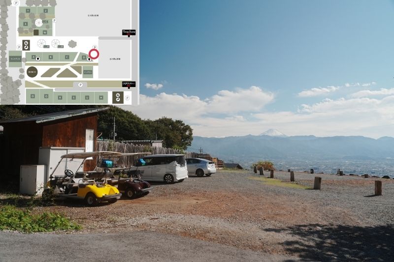 スリーストーンキャンプ場　Dサイト　駐車