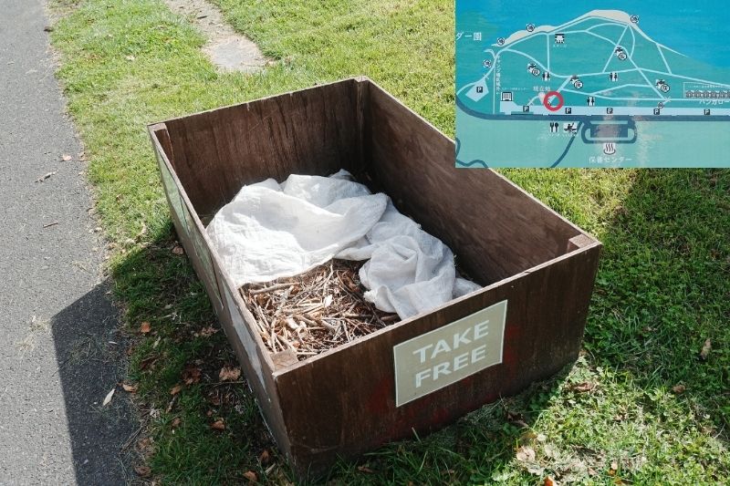 かなやま湖畔キャンプ場　焚き付け