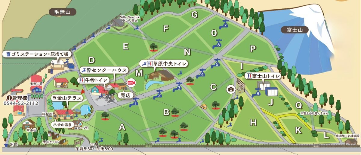 ふもとっぱらキャンプ場 サイトマップ