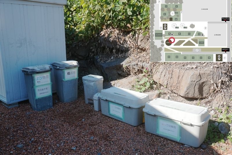 スリーストーンキャンプ場　ゴミ捨て場