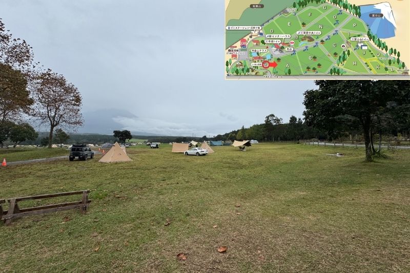 ふもとっぱらキャンプ場 Aサイト解説1