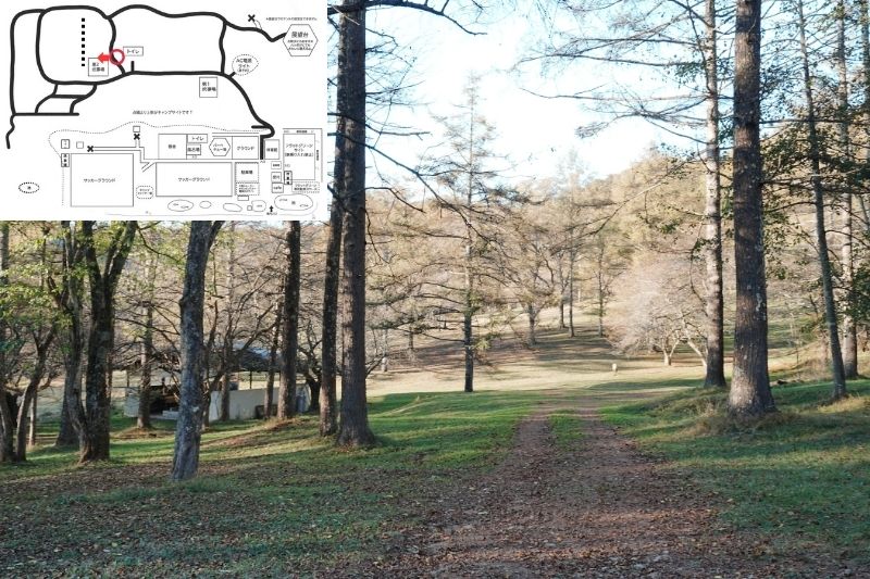 五光牧場オートキャンプ場 サイト解説 マップ左2列目 第2炊事場 下