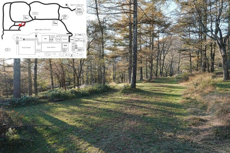 五光牧場オートキャンプ場 サイト解説 マップ左2列目 下段2 奥