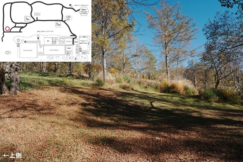 五光牧場オートキャンプ場 サイト解説 マップ左 林間1