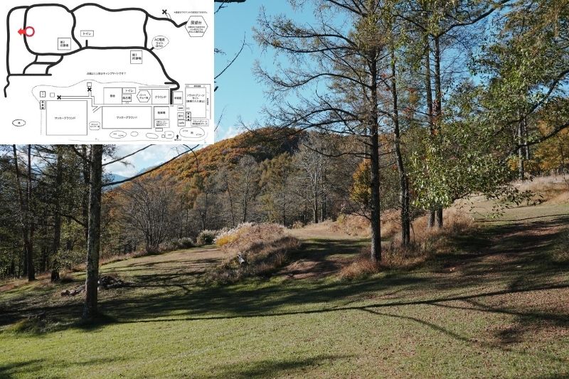 五光牧場オートキャンプ場 サイト解説 マップ左2列目 広場4