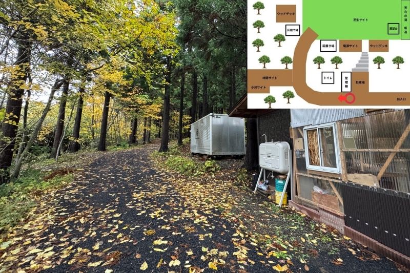 backyard camp　入場道路