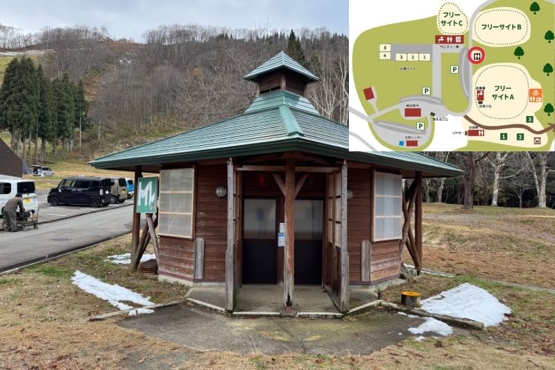 とことん山キャンプ場　場内トイレ　外観　