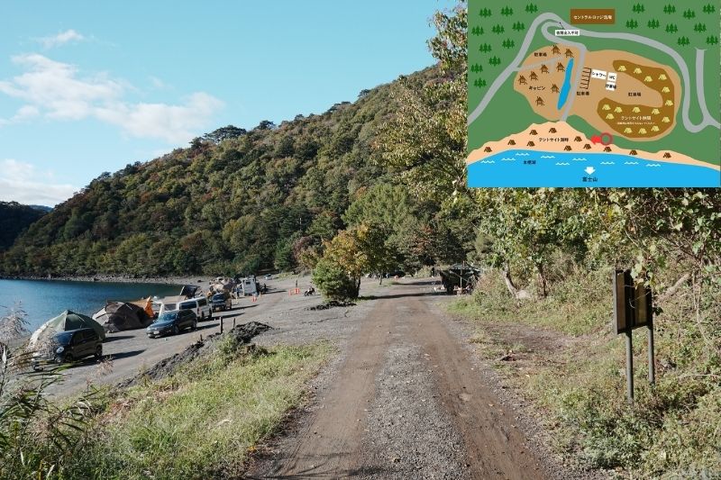 浩庵キャンプ場　湖畔-林間・中間サイト　解説１３