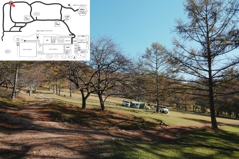 五光牧場オートキャンプ場 サイト解説 マップ左2列目 広場5