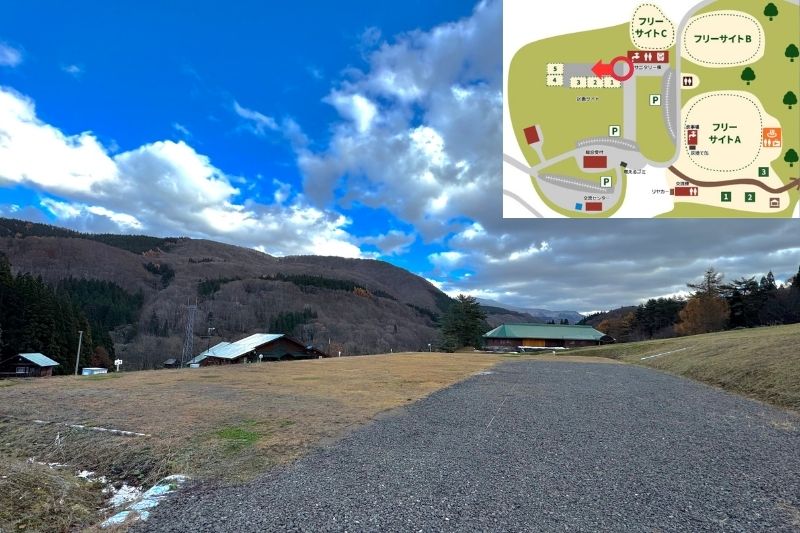 とことん山キャンプ場　区画サイト　全景