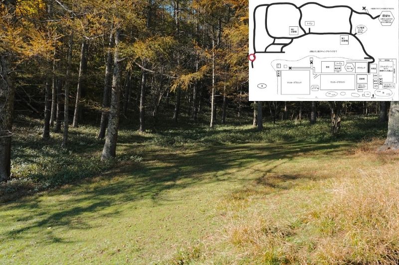 五光牧場オートキャンプ場 サイト解説 マップ左 左林間手前2