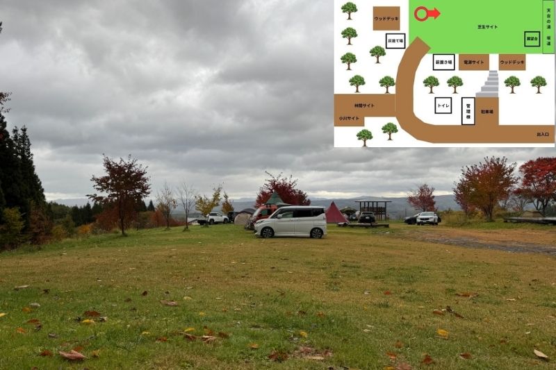 backyard camp　サイト解説　芝生サイト２