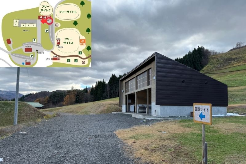 とことん山キャンプ場　区画サイト　入り口