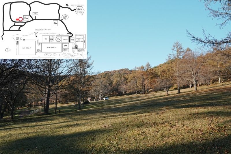 五光牧場オートキャンプ場 サイト解説 マップ左2列目 広場2