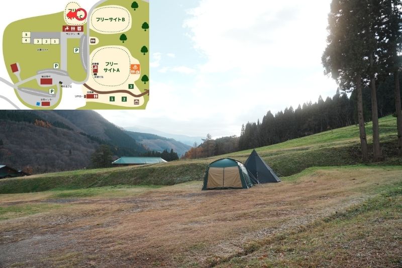 とことん山キャンプ場　フリーサイトC　サイト解説