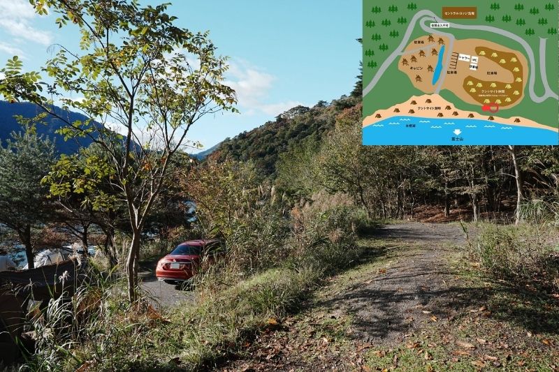 浩庵キャンプ場　湖畔-林間・中間サイト　解説１４