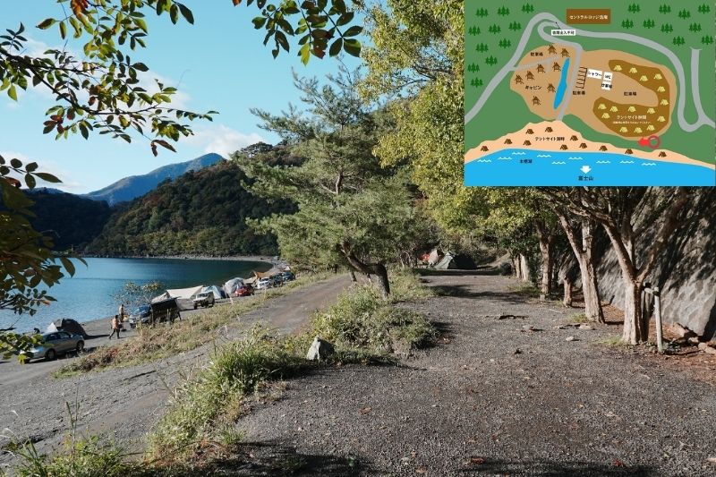 浩庵キャンプ場　湖畔-林間・中間サイト　解説１１