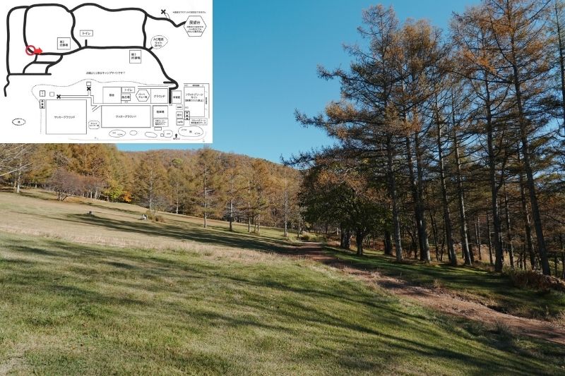 五光牧場オートキャンプ場 サイト解説 マップ左2列目 広場1