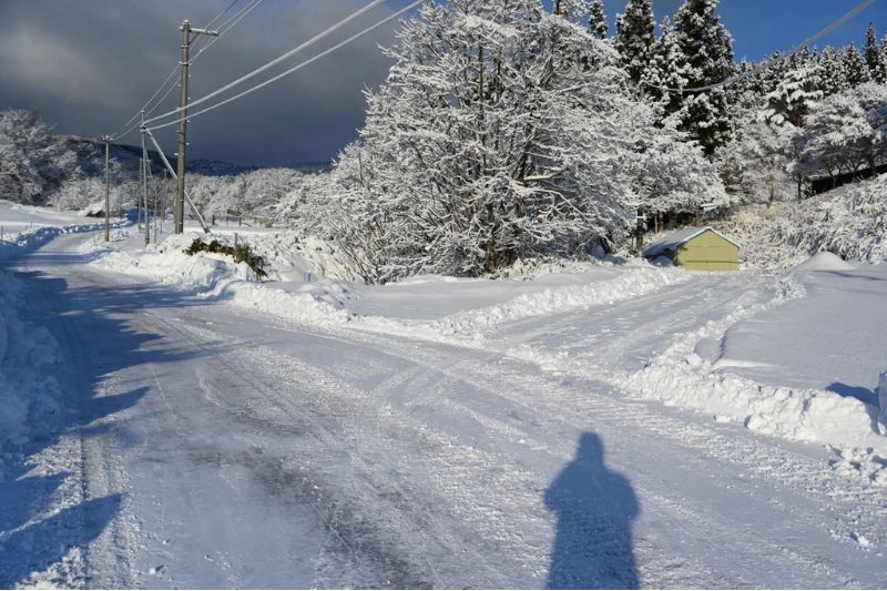 backyard camp　出入り口　冬