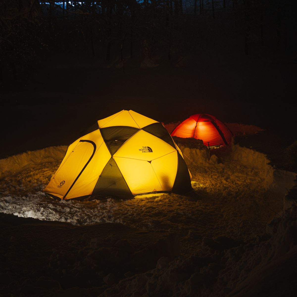 じゅんさい沼キャンプ場　冬キャンプ　夜