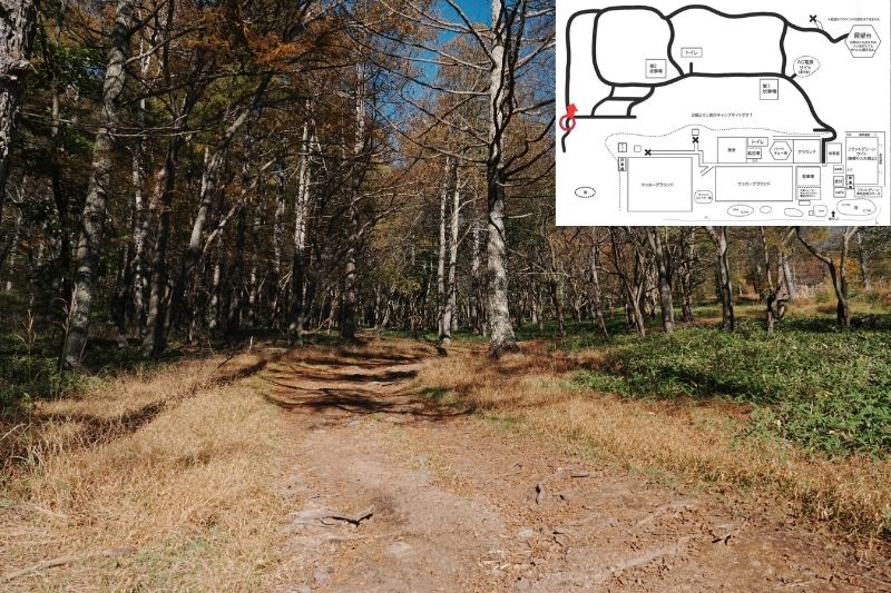 五光牧場オートキャンプ場 サイト解説 中段 通路 坂