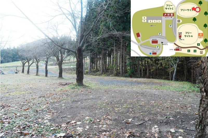 とことん山キャンプ場　フリーサイトB　上段２