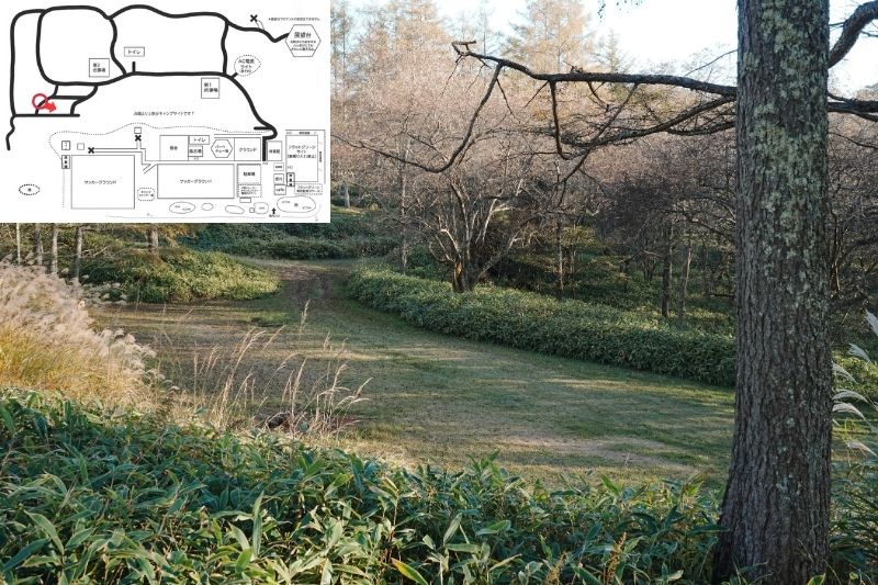 五光牧場オートキャンプ場 サイト解説 マップ左2列目 下段1