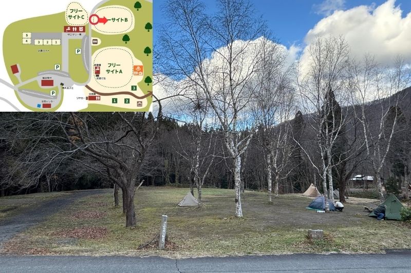 とことん山キャンプ場　フリーサイトB　中段１