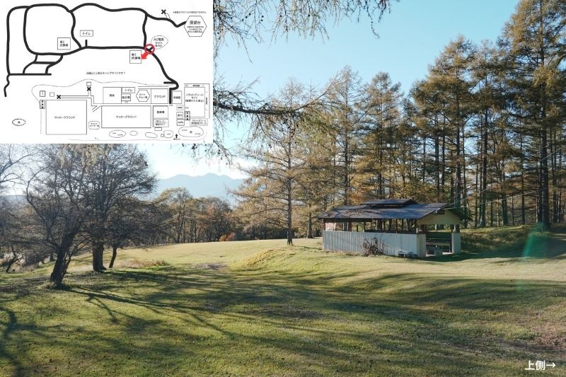 五光牧場オートキャンプ場 サイト解説 マップ左4列目 林間 下段8