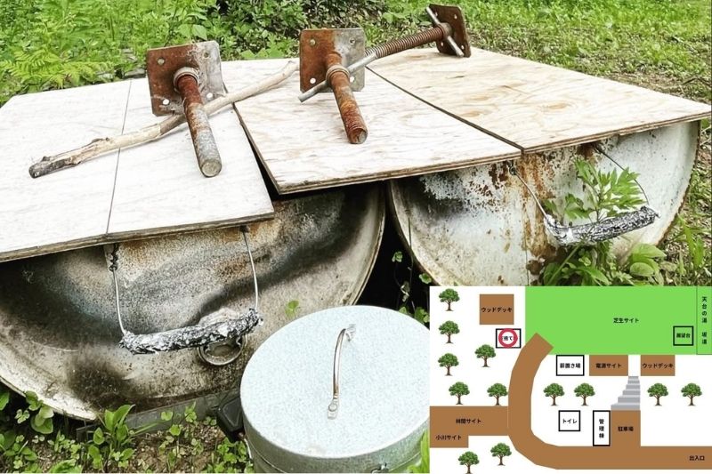 backyard camp　灰捨て場