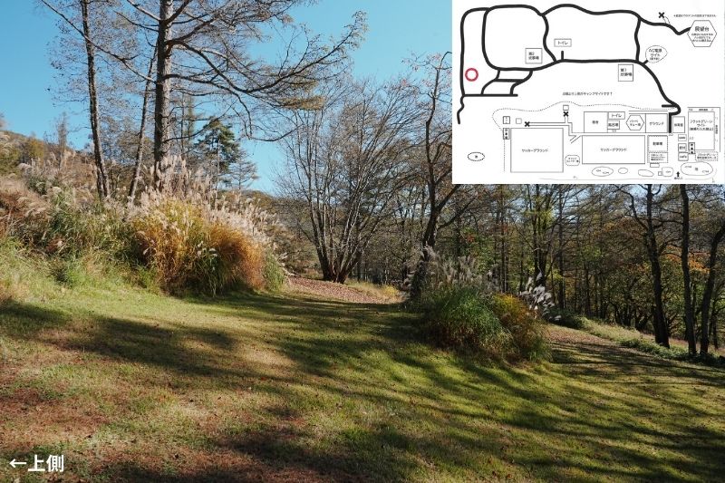 五光牧場オートキャンプ場 サイト解説 マップ左 林間3