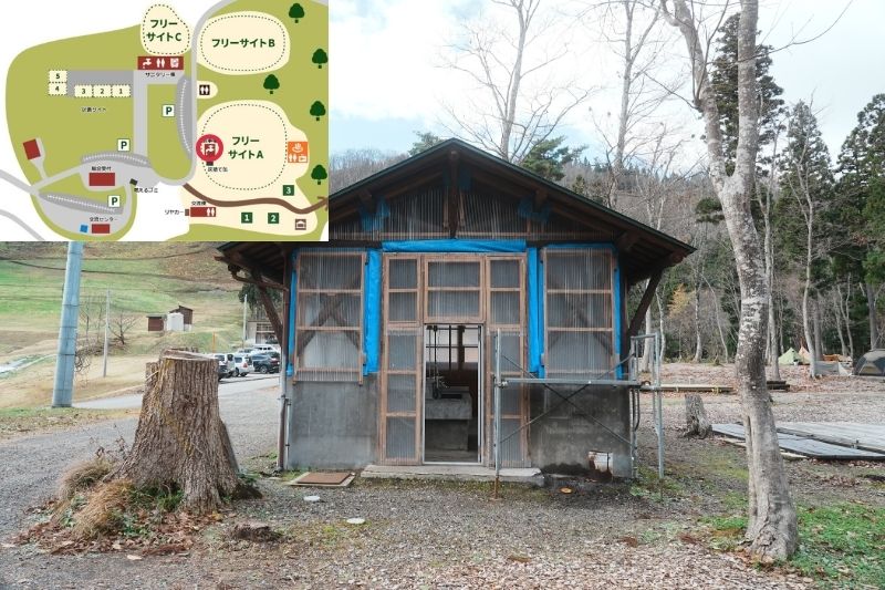 とことん山キャンプ場　炊事場　外観