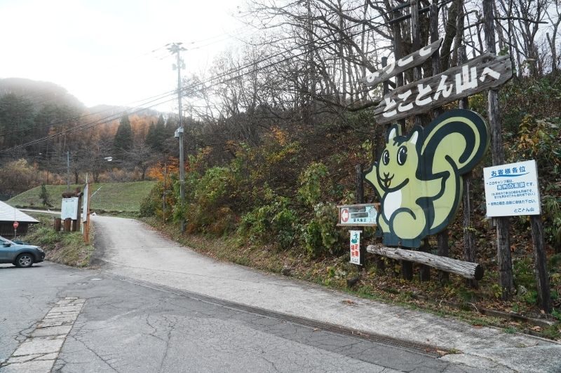 とことん山キャンプ場　出入り口　道路