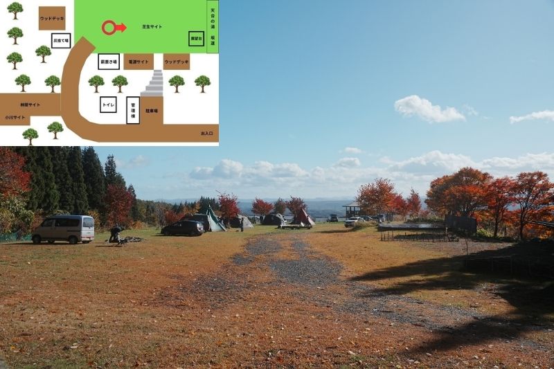 backyard camp　サイト解説　芝生サイト１　