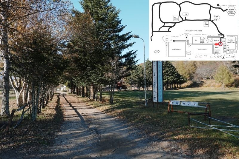 五光牧場オートキャンプ場 サイト解説 通路1