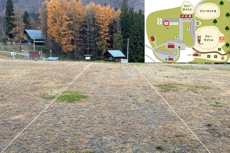 とことん山キャンプ場　区画サイト３-4間