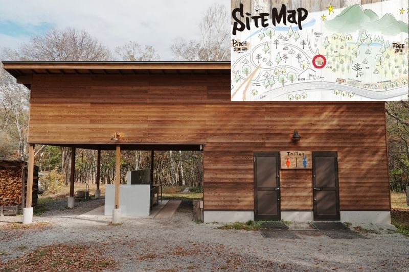 姫木平ホワイトバーチキャンプフィールド　トイレ・炊事場　外観