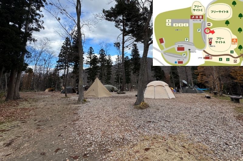 とことん山キャンプ場　フリーサイトA　解説３