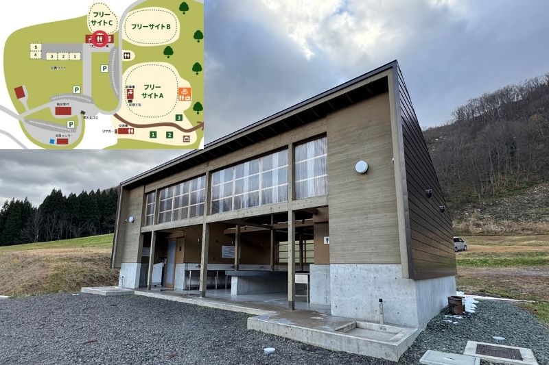 とことん山キャンプ場　サニタリー棟　外観