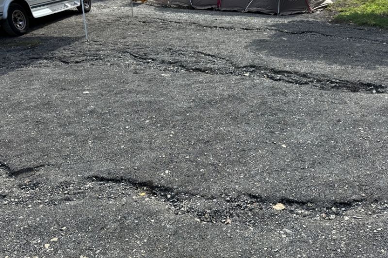 浩庵キャンプ場　サイト　溝　水の通り道